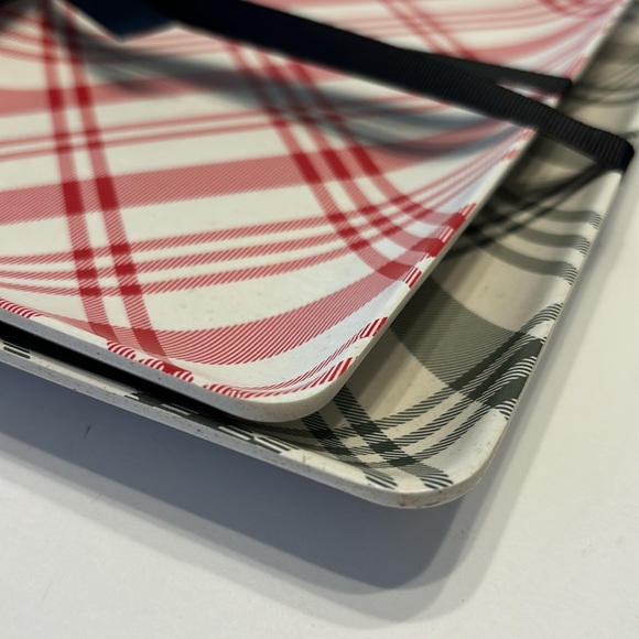 Hearth & Hand 2023 Holiday Collection Plaid Melamine 2 Piece Serving Tray Set - Picture 6 of 14